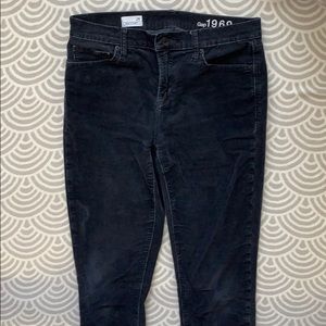 Black corduroy straight leg Gap casual pants